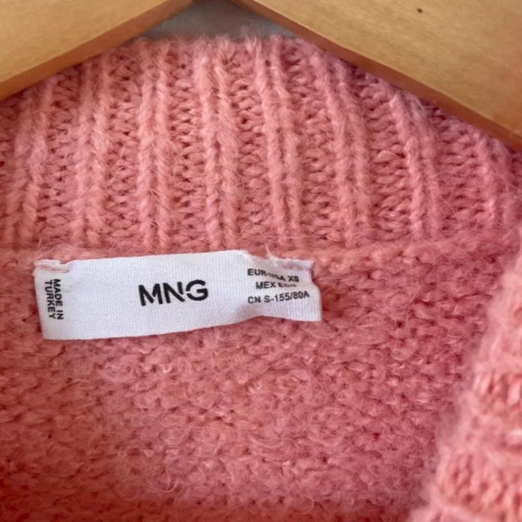 Mango Soft Knit Pullover Crop Sweater Coral Pink Size XS - Picture 6 of 6